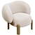 Sleek MOON Armchair Design 3D model small image 3