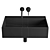 Sleek Matte Black Wall Basin 3D model small image 3