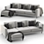 Luxury Modern Corner Sofa Set 3D model small image 1