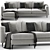Luxury Modern Corner Sofa Set 3D model small image 2