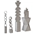 Modern Floor Sculptures Collection 3D model small image 3