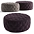 Versatile Miller Quilted Poufs 3D model small image 2