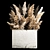 Pampas Grass Concrete Vase Bouquet 3D model small image 1