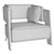 Glamorous Roman-inspired Armchair: Luxxu Galea 3D model small image 6