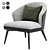 Elegant Velvet Accent Chair 3D model small image 2