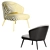 Elegant Velvet Accent Chair 3D model small image 4