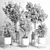 269 Plant Tree Vase Concrete 3D model small image 4