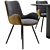 Modern Dining Chairs Set with Table 3D model small image 3