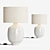 Sleek Ceramic White Table Lamp 3D model small image 1