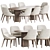 Elegant Queen Chair Dining Set 3D model small image 1