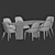 Elegant Queen Chair Dining Set 3D model small image 2