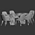 Elegant Queen Chair Dining Set 3D model small image 3