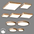 Wood Ceiling Lamp Collection, Various Sizes 3D model small image 1