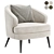 Elegant Xangai Armchair, Exceptional Comfort 3D model small image 1