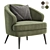 Elegant Xangai Armchair, Exceptional Comfort 3D model small image 3