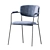 Velvet Upholstered Wood Dining Chair 3D model small image 3