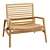 Golden Teak Mesa Lounge Chair 3D model small image 1