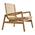 Golden Teak Mesa Lounge Chair 3D model small image 3