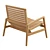 Golden Teak Mesa Lounge Chair 3D model small image 4