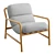 Modern Sling Chair with Ash Wood Frame 3D model small image 1