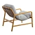 Modern Sling Chair with Ash Wood Frame 3D model small image 2