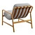 Modern Sling Chair with Ash Wood Frame 3D model small image 3