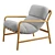 Modern Sling Chair with Ash Wood Frame 3D model small image 4