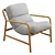 Modern Sling Chair with Ash Wood Frame 3D model small image 5