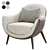 Luxurious Mad Queen Armchair - Poliform 3D model small image 1