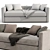 Two Seater Jesse Chaise Sofa 3D model small image 3