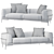 Modern 2-Seater Arcade Sofa 3D model small image 5