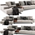 Poliform Mondrian Modern Sofa Set 3D model small image 1