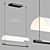 Modern Black White Linear LED Light 3D model small image 1