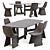 Bonaldo Dining Set: Pivot Table & Agea Chair 3D model small image 1