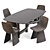 Bonaldo Dining Set: Pivot Table & Agea Chair 3D model small image 2