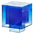 Blue Cube Side Table Acrylic 3D model small image 2
