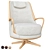 Modern Brazilian Wood Armchair 3D model small image 3