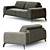 Velvet Upholstered Rio Sofa 3D model small image 3