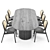 Modern Elliptical Dining Set 163 3D model small image 2