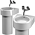 Modern Vitra Liquidi Washbasin Set 3D model small image 1