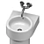 Modern Vitra Liquidi Washbasin Set 3D model small image 3