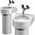 Modern Vitra Liquidi Washbasin Set 3D model small image 6