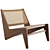 Vintage Wood & Wicker Armchair 3D model small image 1