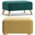 Elegant Newbury Pouffe, 4 Colors 3D model small image 5