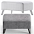 Elegant Newbury Pouffe, 4 Colors 3D model small image 6