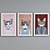 Modern Cat Portraits Frame Set 3D model small image 3