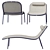 Outdoor Sun Lounger with Cushion 3D model small image 2
