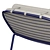 Outdoor Sun Lounger with Cushion 3D model small image 3