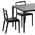 Minimalist Straight Back Chair & Lyon Table 3D model small image 2