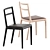 Minimalist Straight Back Chair & Lyon Table 3D model small image 4